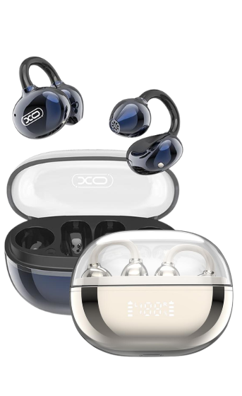 Audífonos Inalámbricos Open Ear Clip XO G43 Transparentes con Pantalla LED